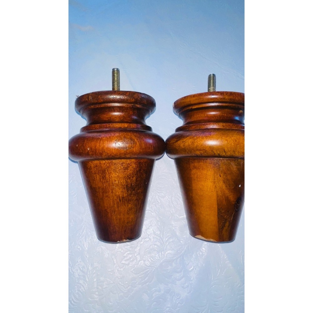 6"H Wooden Legs for Furniture 3"W Sofa Legs Round Bed Legs Pack of 4